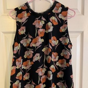 Black floral print top